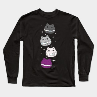 Subtle Asexual Pride Flag Cute Cat Kawaii Macaron Long Sleeve T-Shirt